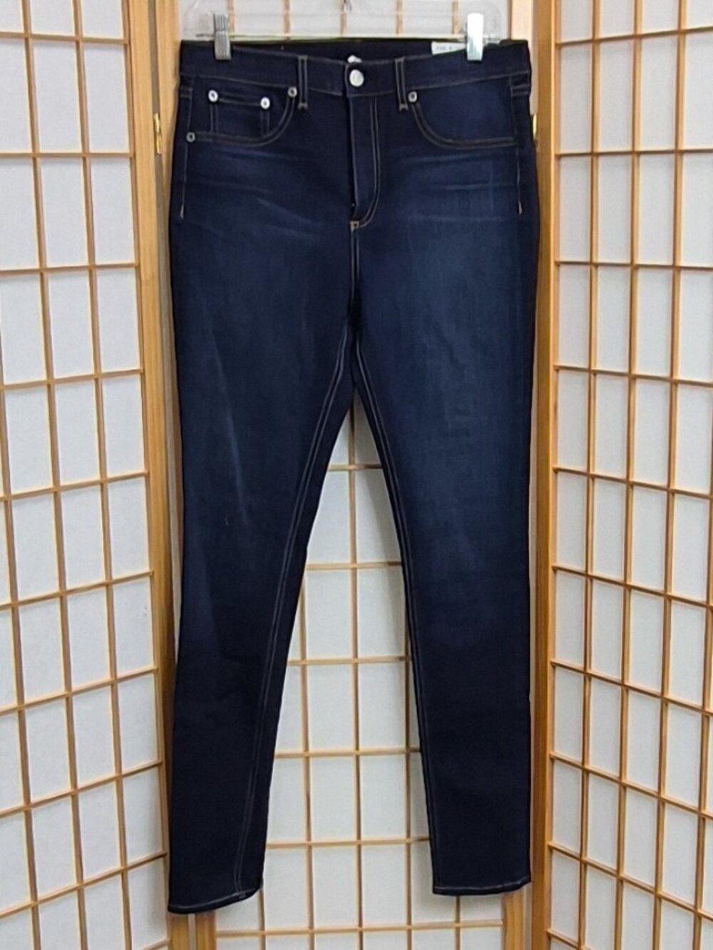 Rag & Bone High Rise Skinny Jeans dark wash stretch EUC size 30